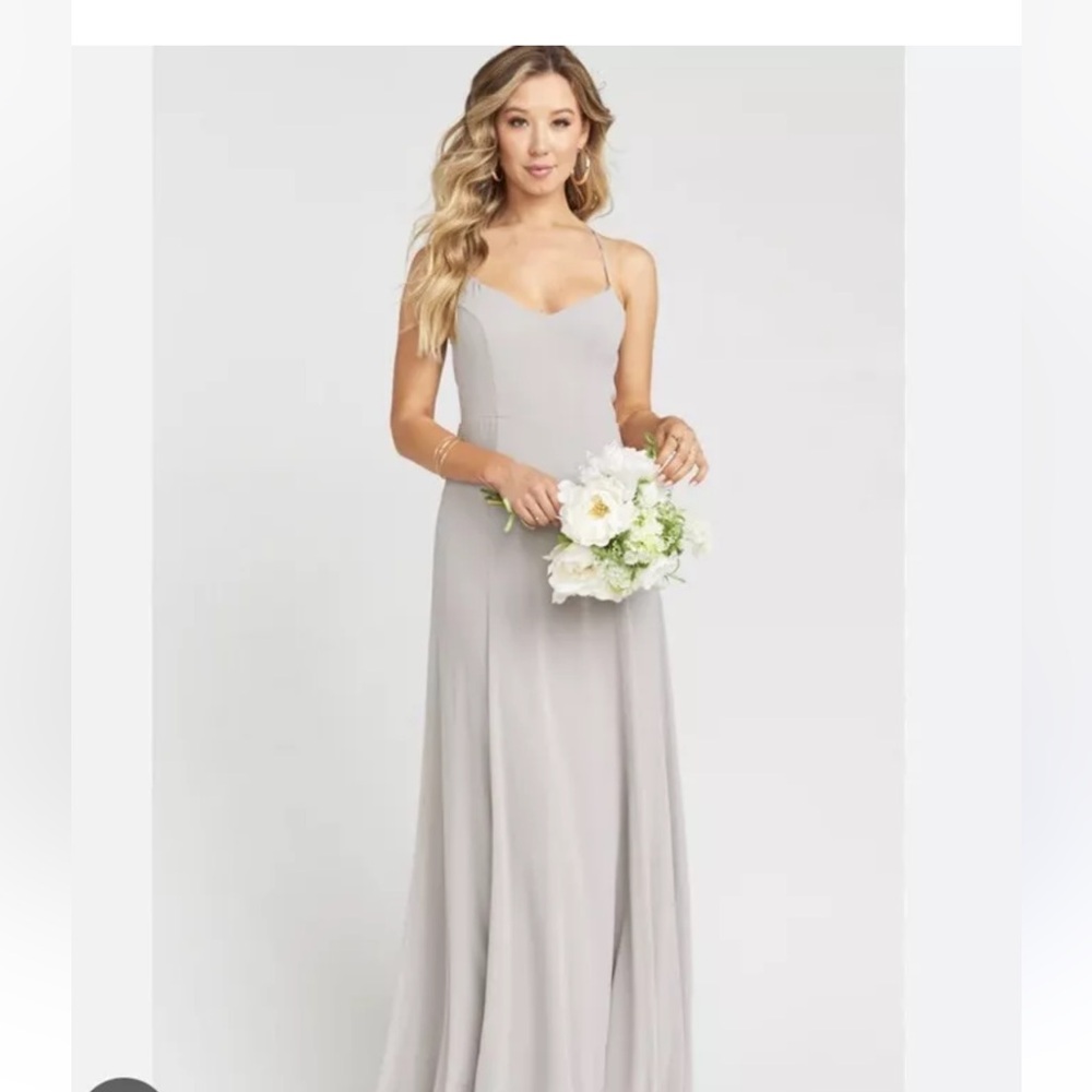 SHOW ME YOUR MUMU Beige Godshaw Goddess Light Taupe Chiffon Gown Size XS - Picture 8 of 9